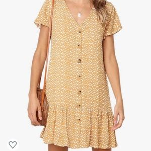 Polka Dot V Beck Button Down T-Shirt Dress